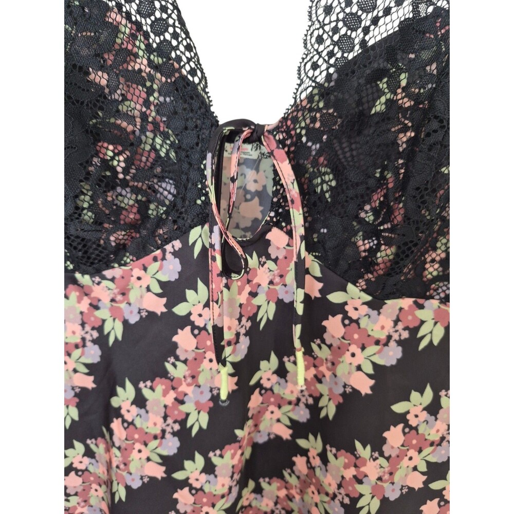 New Intimately Free People Chemise Women's Sz Medium Black Lace Floral Print $98 - Picture 6 of 16